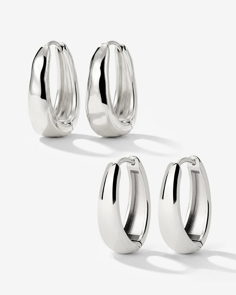 LUAMAYA Hammered Seeker Hoop Bundle Small