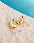 LUAMAYA Hammered Huggie Studs