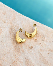 LUAMAYA Hammered Huggie Studs