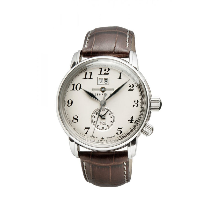 Zeppelin Herrenuhr Quarz mit Dual Time 76445