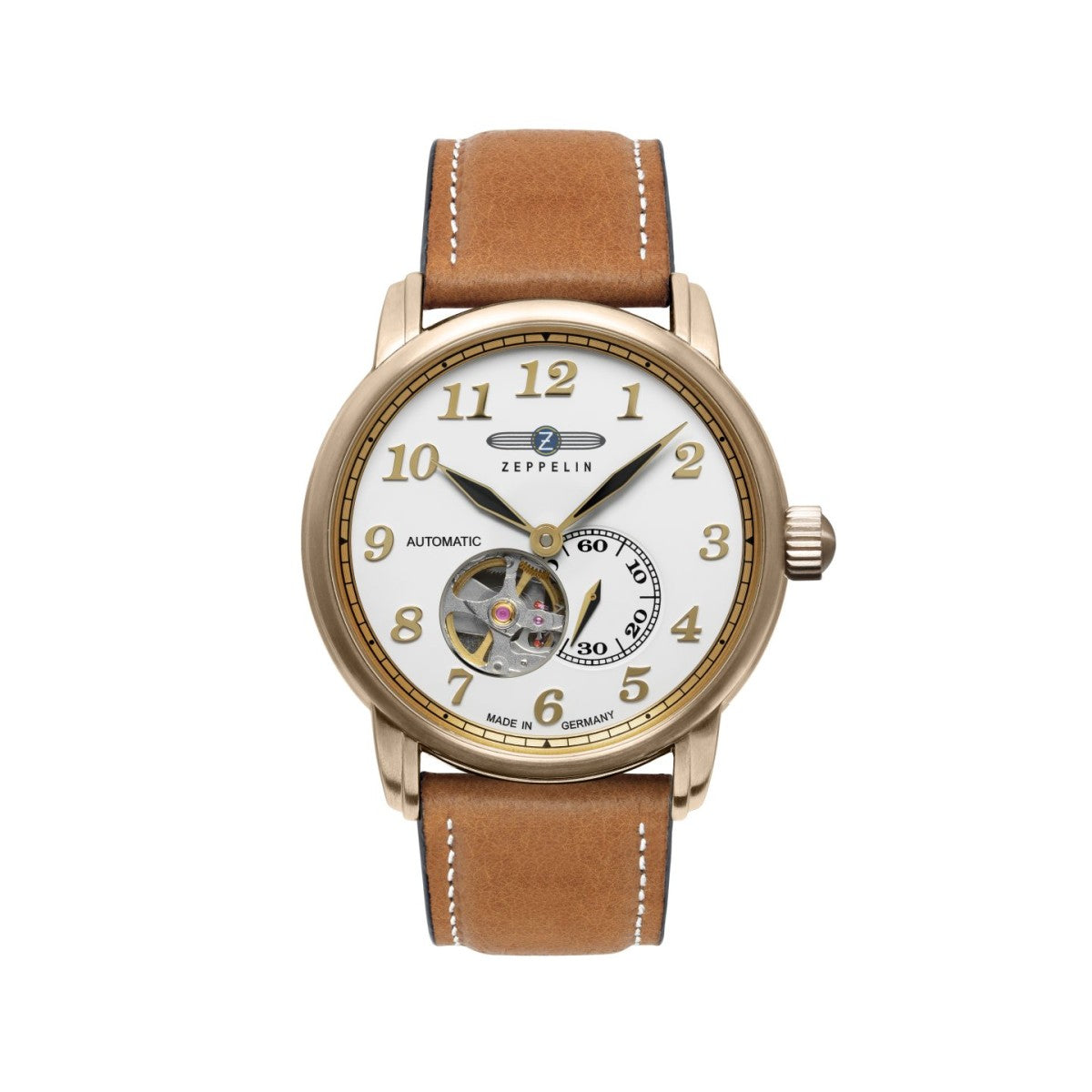 Zeppelin Herrenuhr Automatik mit offenem Herz 76641