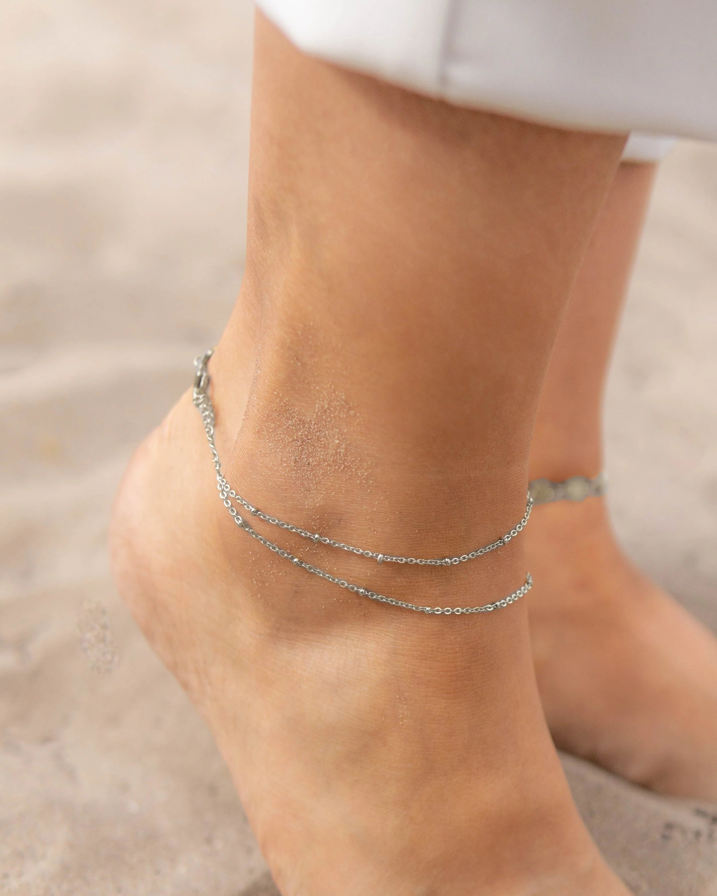 LUAMAYA Puebla Anklet Silber Fusskette