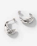 LUAMAYA Hammered Huggie Studs
