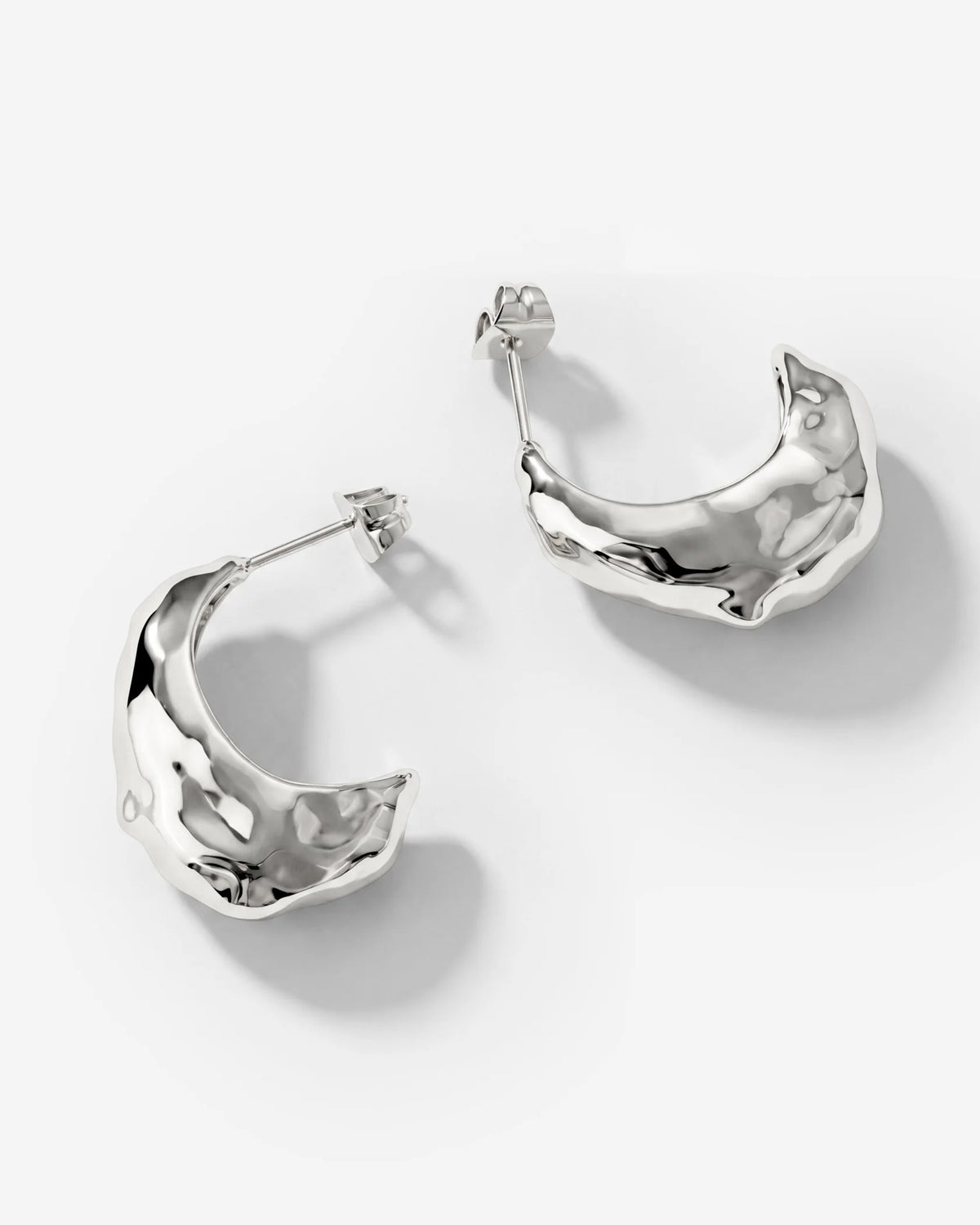 LUAMAYA Hammered Huggie Studs