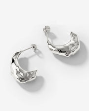 LUAMAYA Hammered Huggie Studs