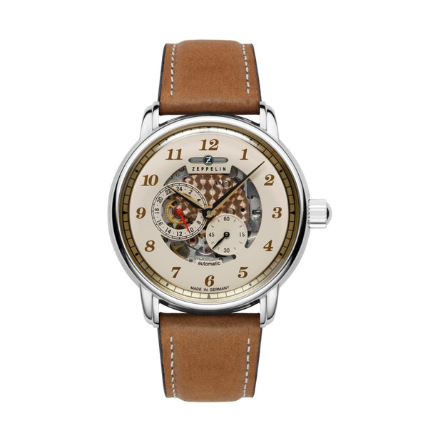 Zeppelin Herrenuhr Automatik mit skelettiertem Ziffernblatt 86585