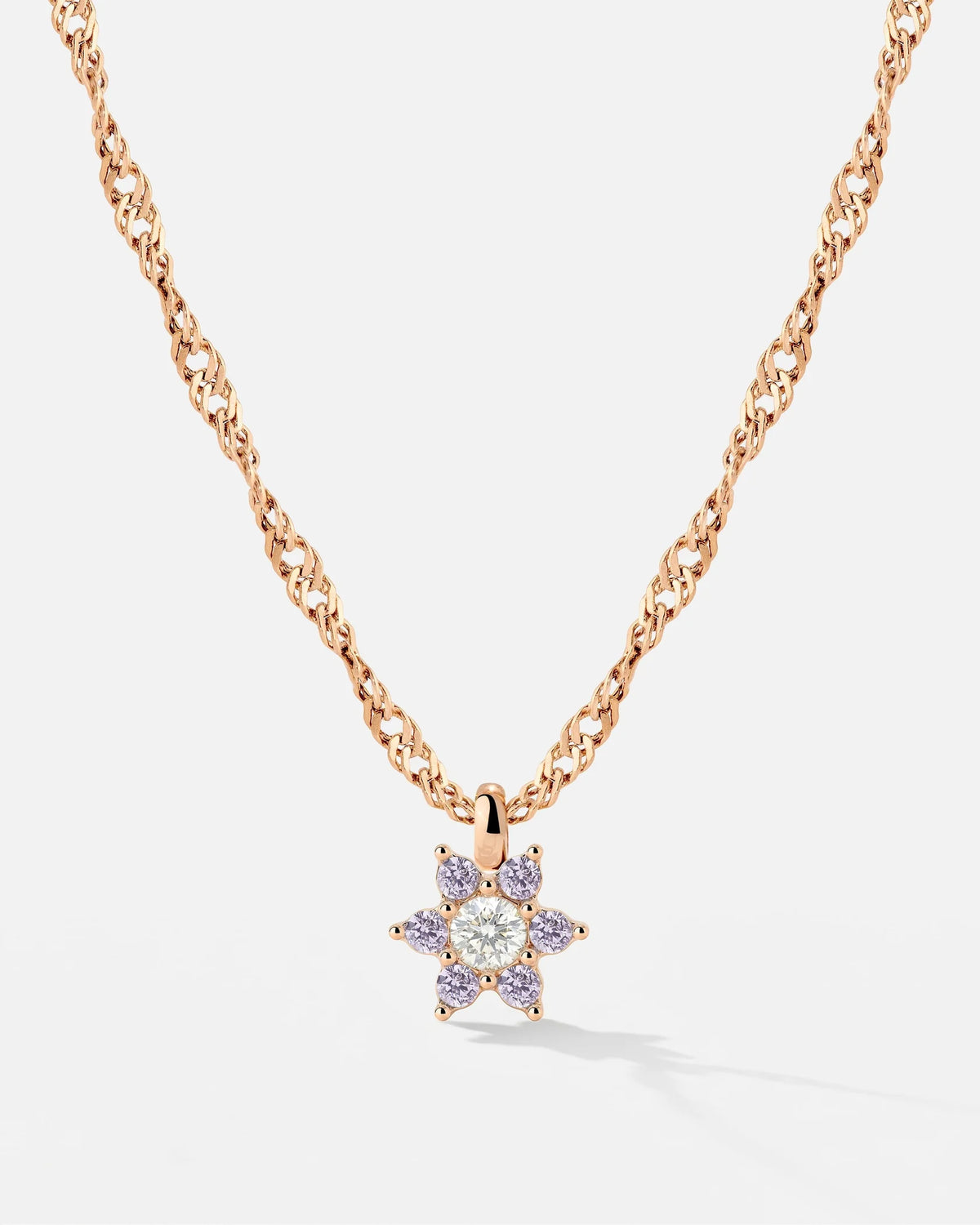 LUAMAYA Sparkling Purple Petal Necklace