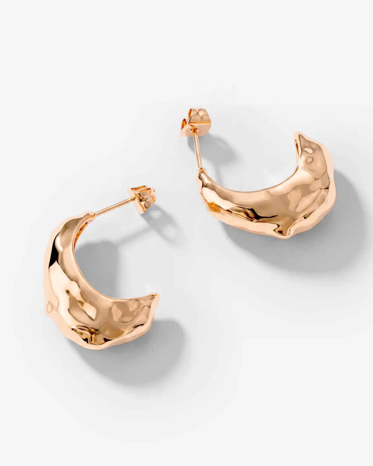 LUAMAYA Hammered Huggie Studs