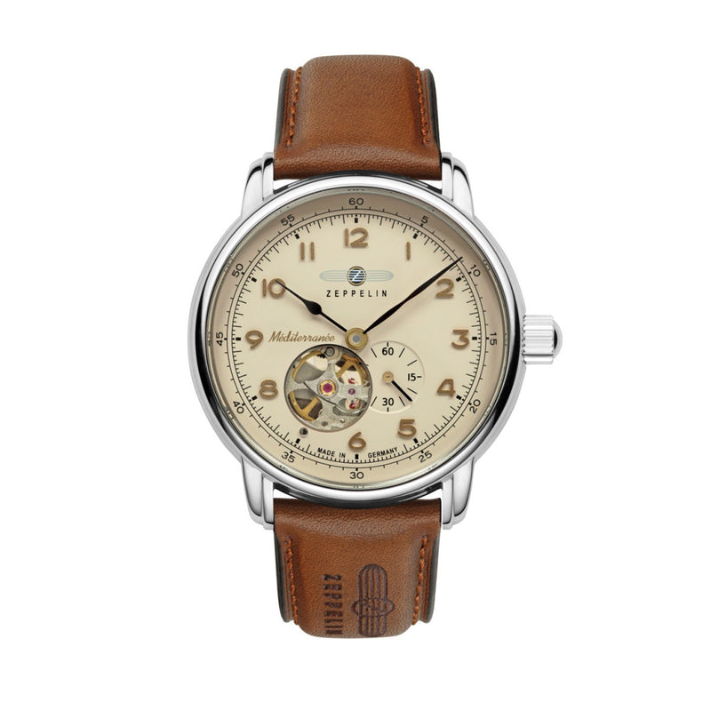 Zeppelin Herrenuhr Automatik mit offenem Herz 96665