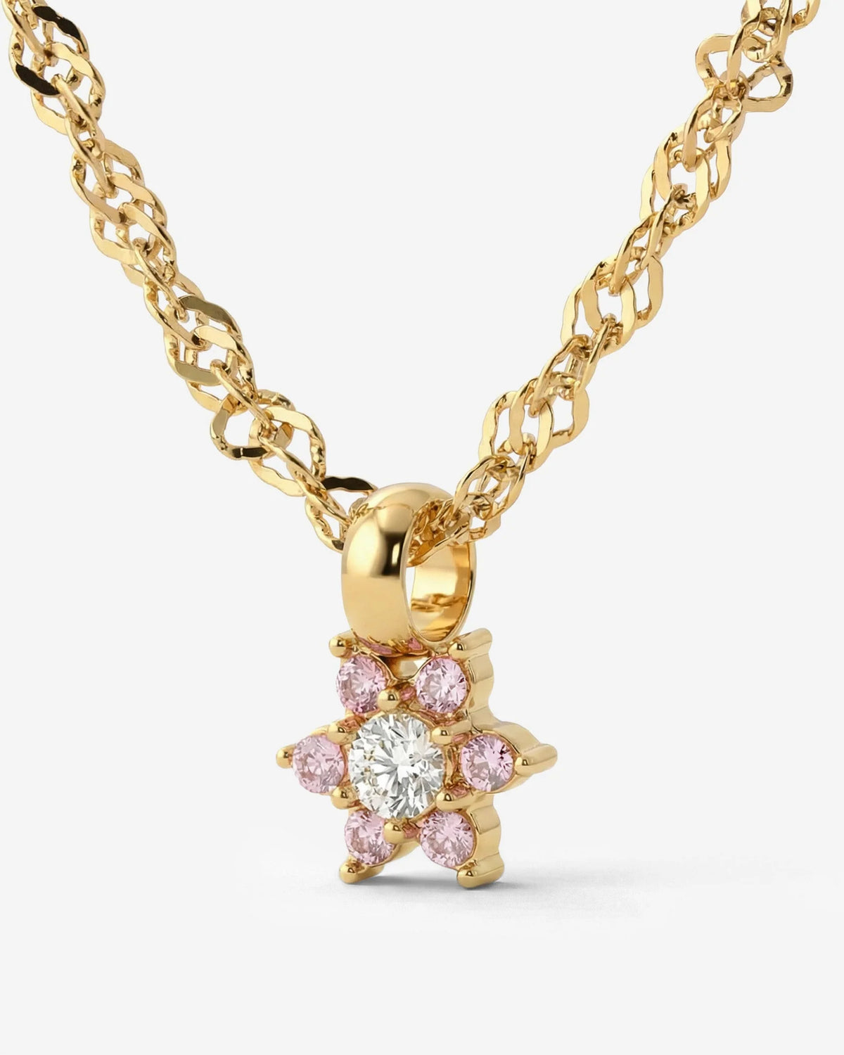 LUAMAYA Sparkling Pink Petal Necklace