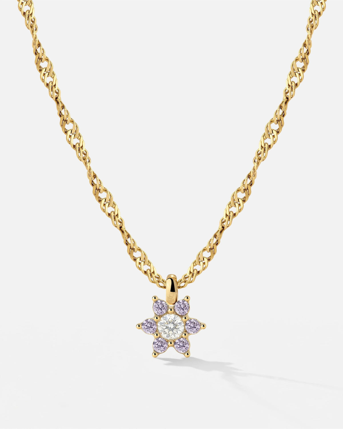 LUAMAYA Sparkling Purple Petal Necklace