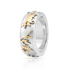 Bicolor Ring aus Sterlingsilber mit Kühen, Matterhorn und Edelweiss RG-7020-48