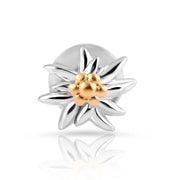 Mini Ohrstecker aus bicolor Sterling Silber, rhodiniert mit Gelbgold plattiert die den Edelweiss EG-8025