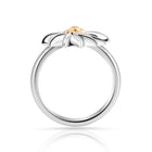 Ring aus Sterlingsilber, bicolor, rhodiniert mit Gelbgold plattiert der den Edelweiss RG-8020-50