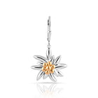 Ohrhänger aus bicolor, rhodiniertem und gelbgoldplattiertem Sterling Silber die den Edelweiss EG-8021