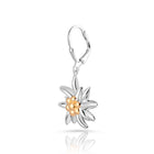 Ohrhänger aus bicolor, rhodiniertem und gelbgoldplattiertem Sterling Silber die den Edelweiss EG-8021