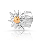 Ohrstecker aus bicolor, rhodiniertem und gelbgoldplattiertem Sterling Silber die den Edelweiss EG-8015