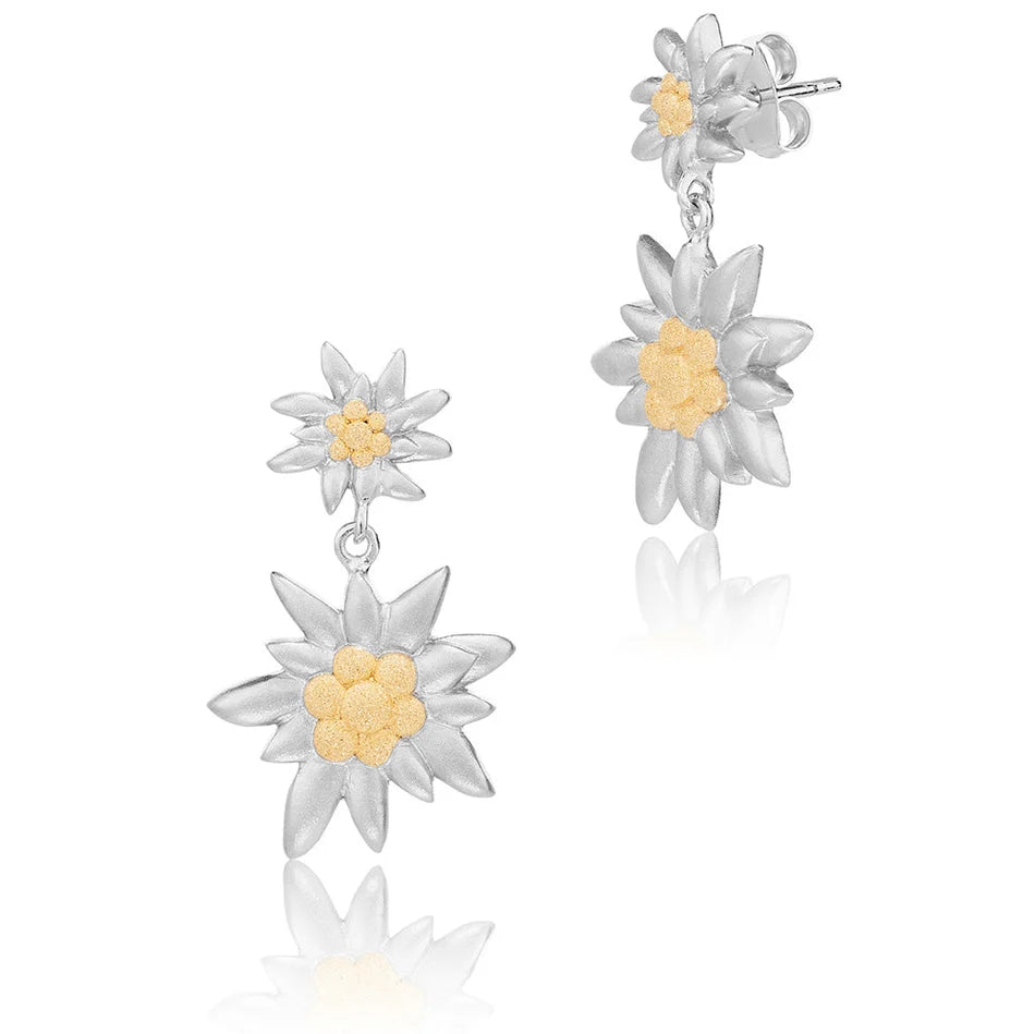 Ohrringe Ohrstecker Double Edelweiss Sterlingsilber EG-7001