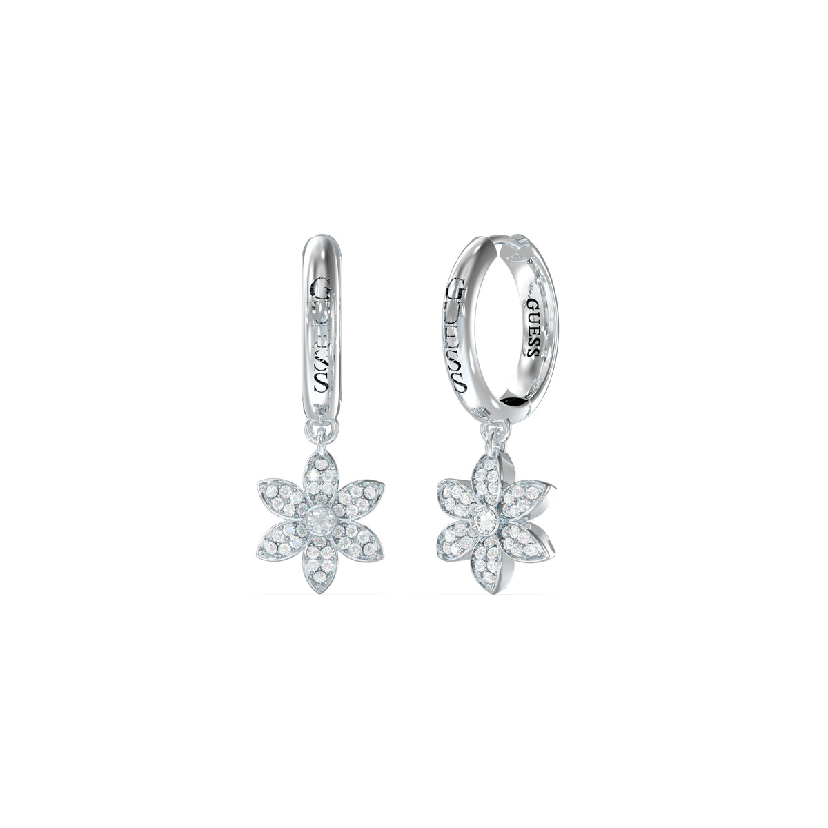 GUESS White Lotus Damen Ohrringe