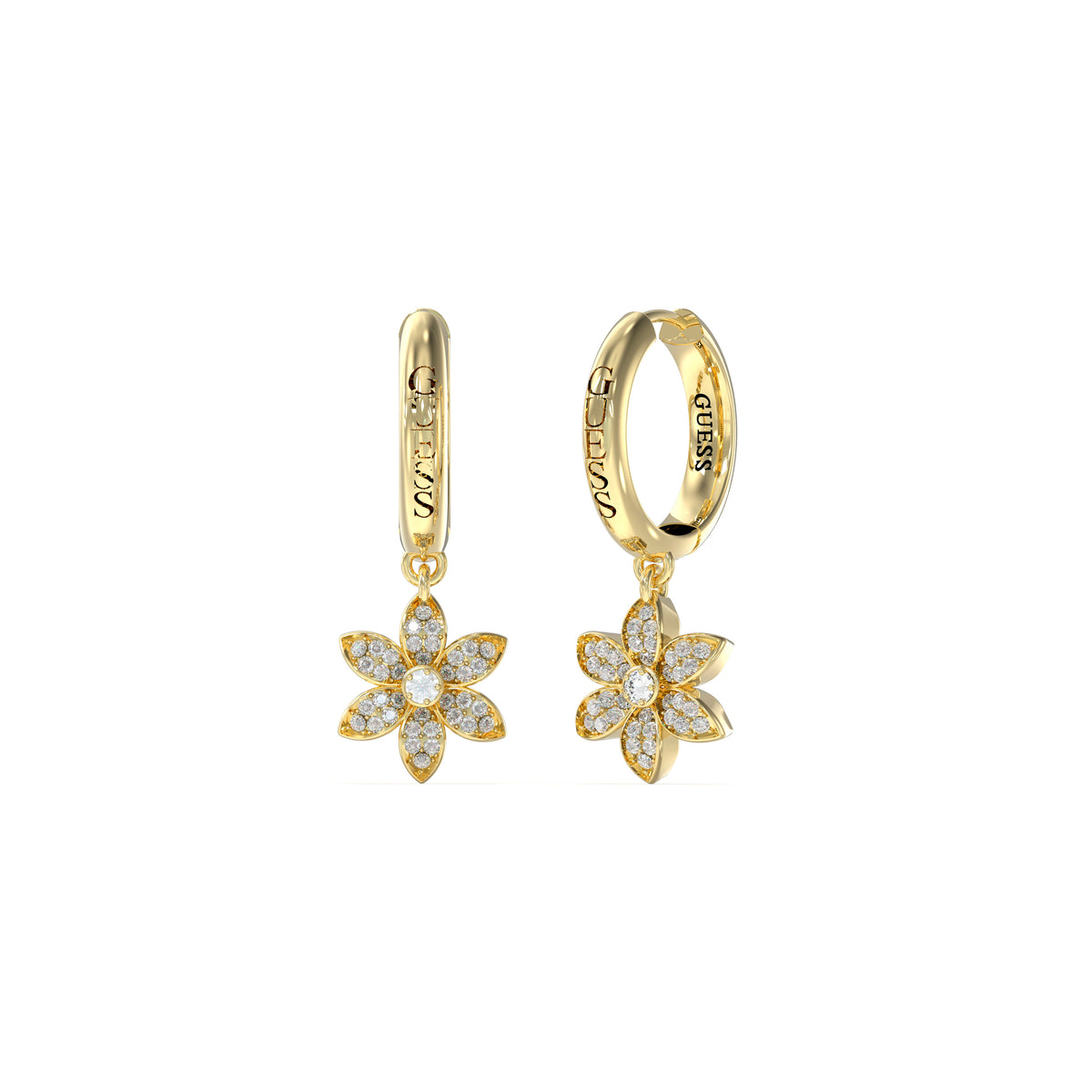 GUESS White Lotus Damen Ohrringe