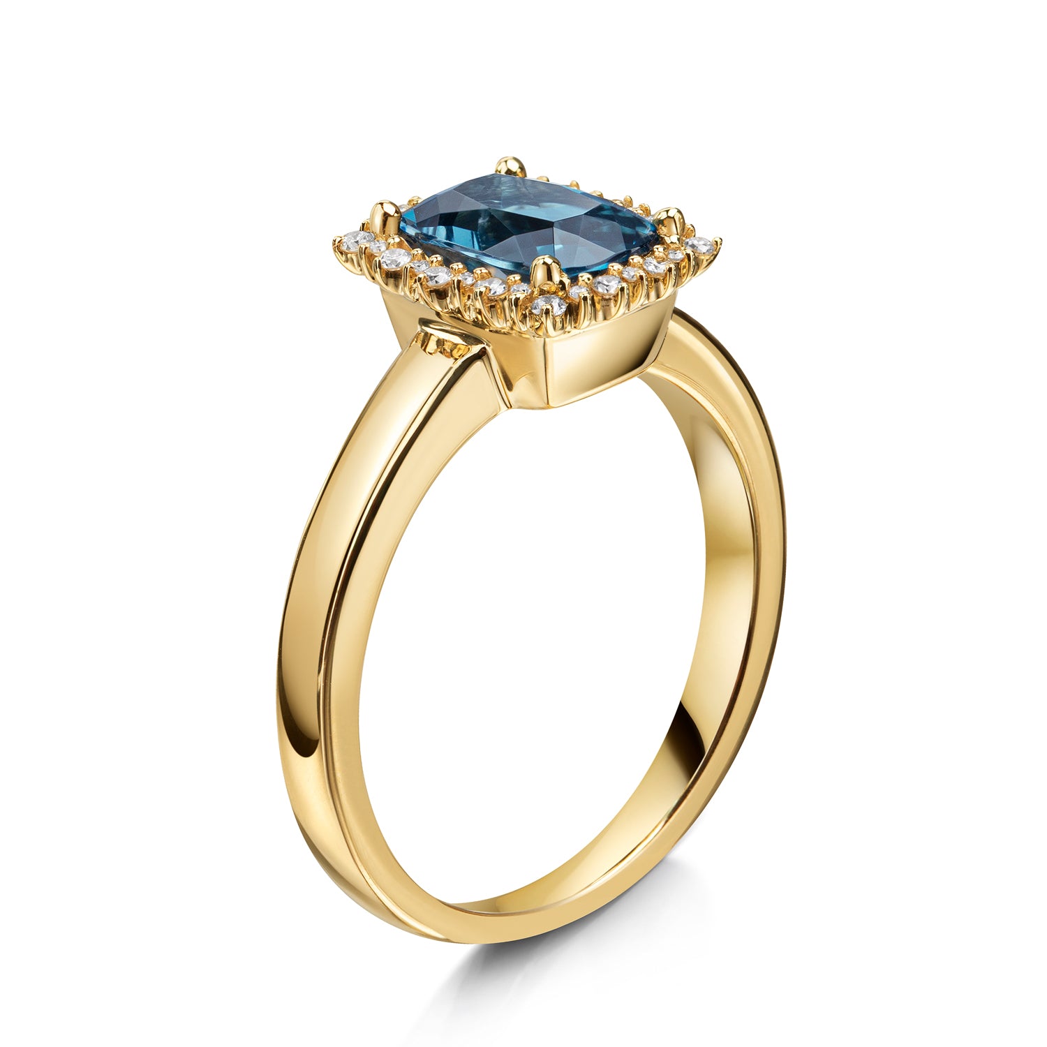 Lovebird Damenring London Blue Topas & 28 Brillanten 0,10 ct. Gold 585 LB352
