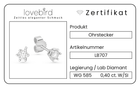 Lovebird Ohrstecker mit Lab Grown Brillant 0,40 ct. Weißgold 585 LB707