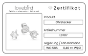 Lovebird Ohrstecker mit Lab Grown Brillant 0,40 ct. Weißgold 585 LB707