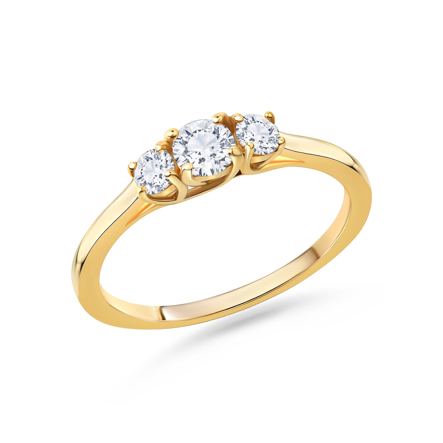Lovebird Damenring mit 3 Lab Grown Brillanten 0,38 ct. Gelbgold 585 LB714