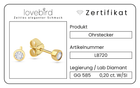 Lovebird Ohrstecker mit Lab Grown Brillant 0,20 ct. Gelbgold 585 LB720