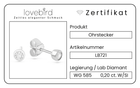 Lovebird Ohrstecker mit Lab Grown Brillant 0,20 ct. Weißgold 585 LB721