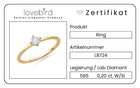 Lovebird Damenring mit Lab Grown Brillant 0,20 ct. Gelbgold 585 LB724