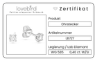 Lovebird Ohrstecker mit Lab Grown Brillant 0,40 ct. Weißgold 585 LB727