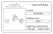 Lovebird Ohrstecker mit Lab Grown Brillant 0,40 ct. Weißgold 585 LB727