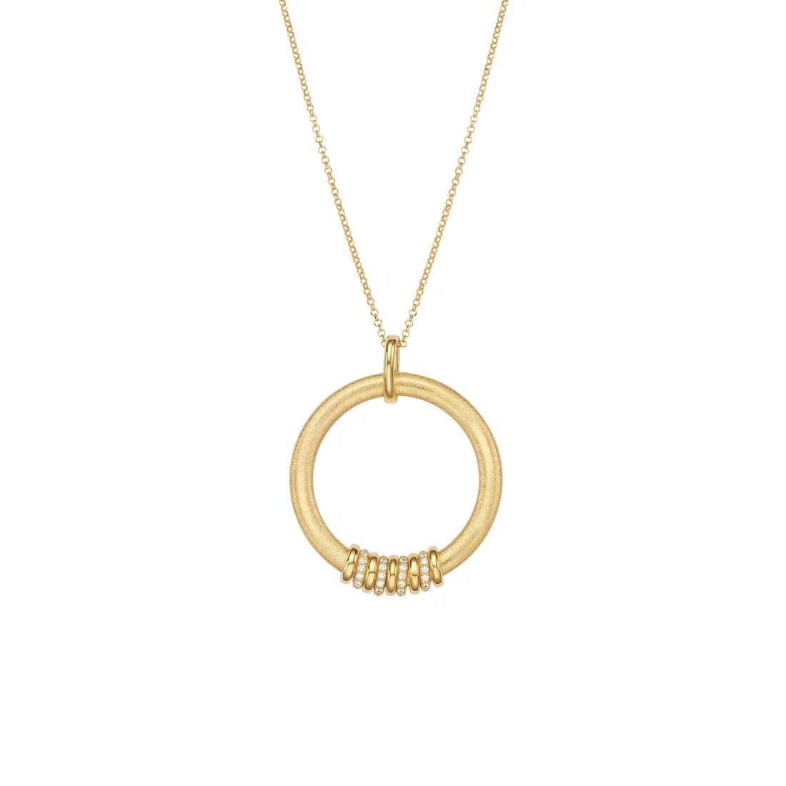 Lange Halskette mit Anhänger aus 18kt gelbgoldplattiertem Sterlingsilber NG-1456