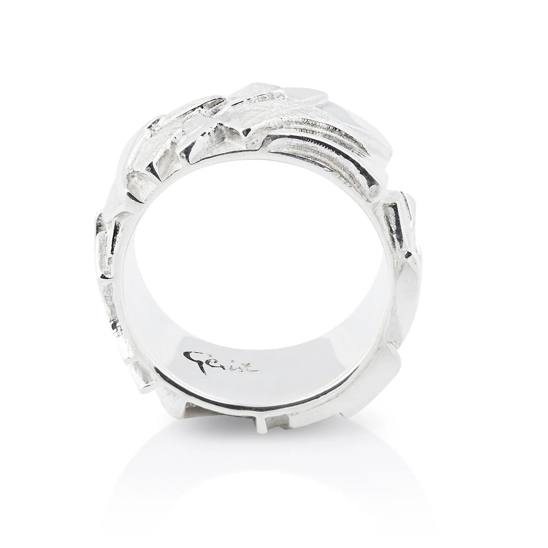 Massiver, zeitgenössischer Ring aus Sterlingsilber mit geometrischen Formen in verschiedenen Ausführungen 20-1024-52
