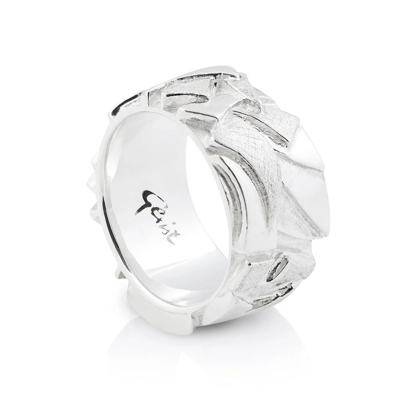 Massiver, zeitgenössischer Ring aus Sterlingsilber mit geometrischen Formen in verschiedenen Ausführungen 20-1024