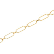 Halskette aus vergoldetem Sterlingsilber mit glänzenden Ringen NE-10010GP