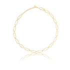 Halskette aus vergoldetem Sterlingsilber mit glänzenden Ringen NE-10010GP