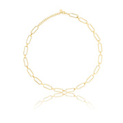 Halskette aus vergoldetem Sterlingsilber mit glänzenden Ringen NE-10010GP
