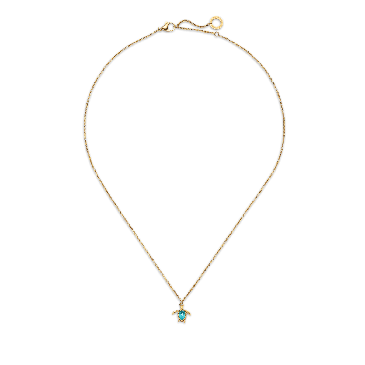 Turtle Mono Halskette Aquamarine Gold PH-JE-1586