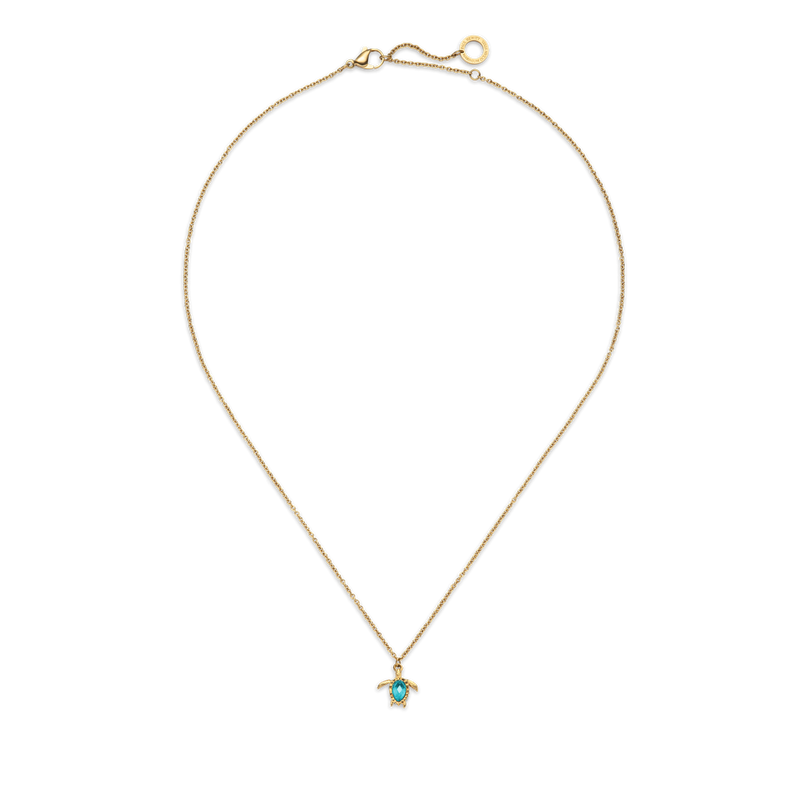 Turtle Mono Halskette Aquamarine Gold PH-JE-1586