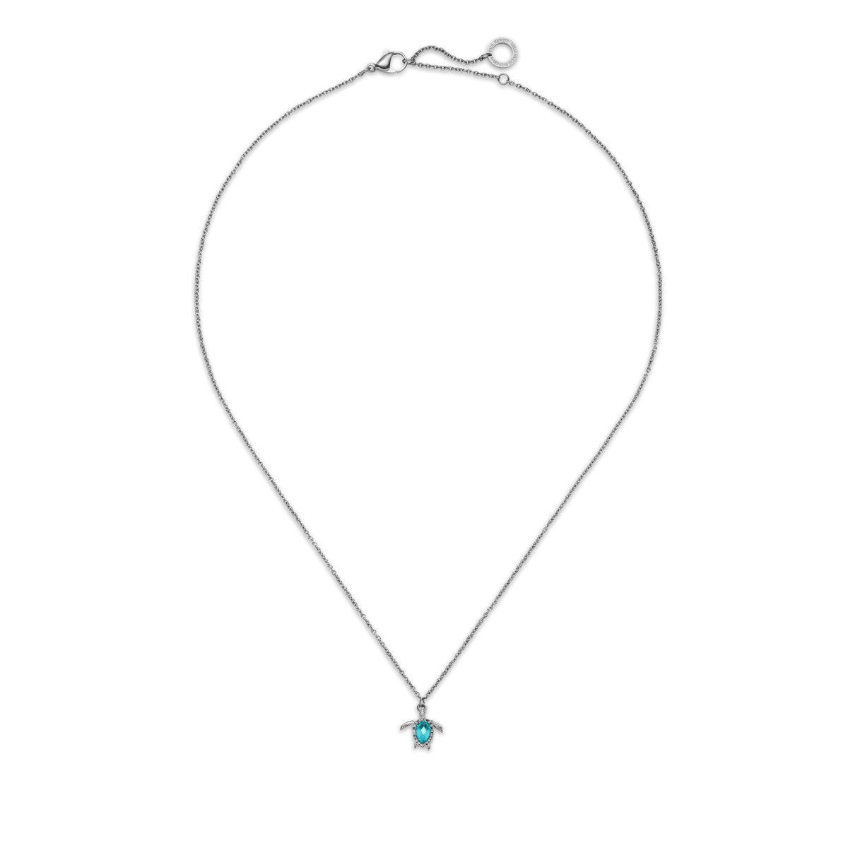 Turtle Mono Halskette Aquamarine Silber PH-JE-1588