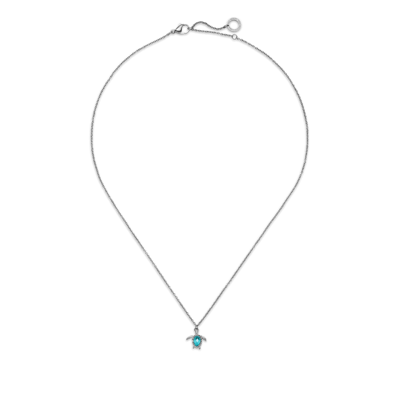 Turtle Mono Halskette Aquamarine Silber PH-JE-1588