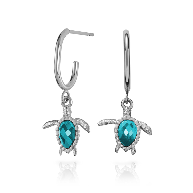 Turtle Ohrstecker Hoops Aquamarine PH-JE-1617