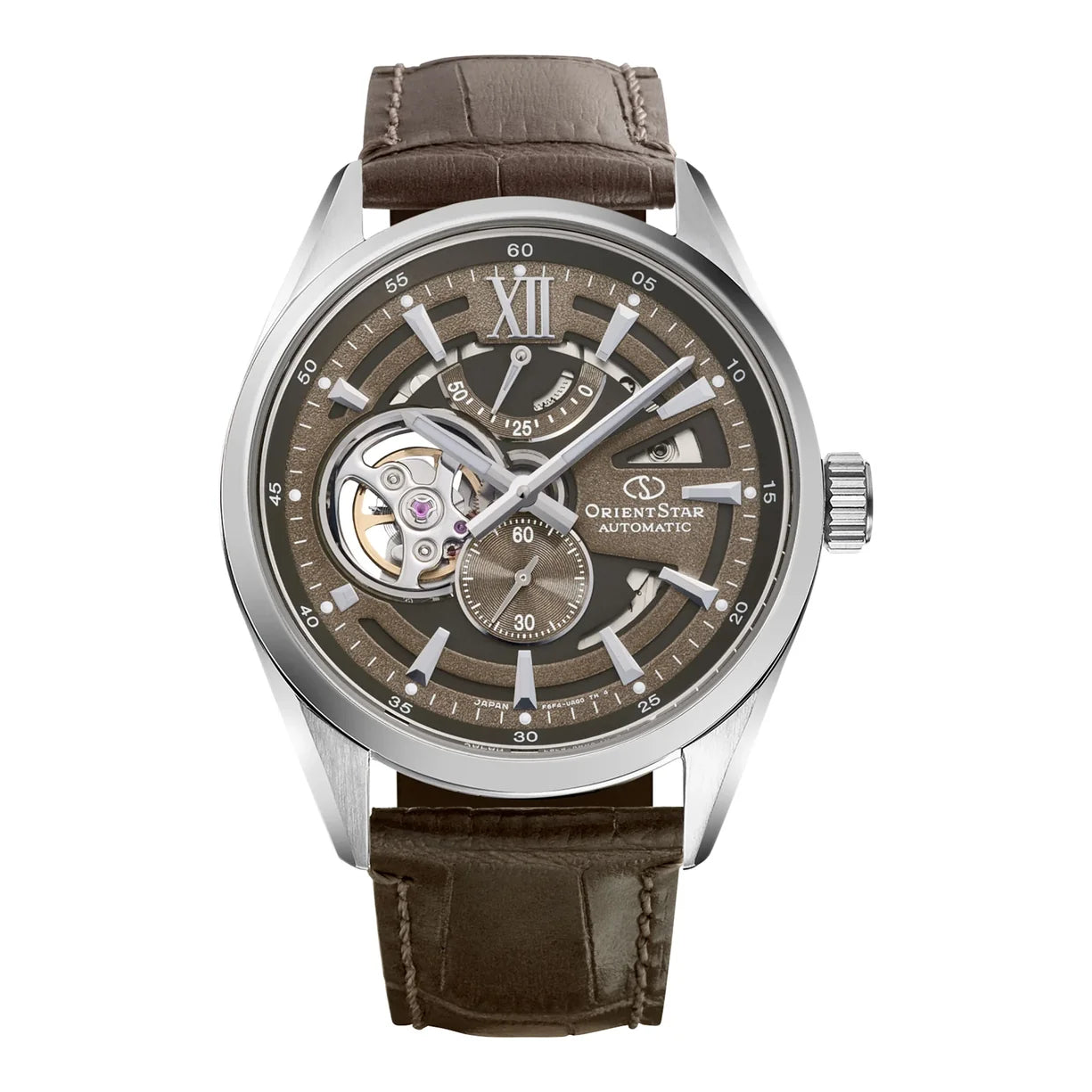 Orient Star Modern Skeleton braunes Leder RE-AV0139Y00B
