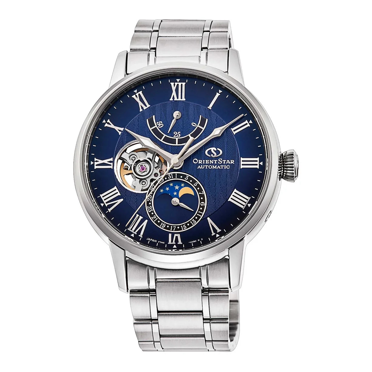 Orient Star Moon Phase Blau Navy RE-AY0103L00B