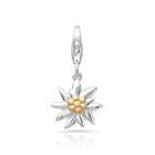 Bicolor Silber Charm rhodiniert mit Edelweiss Motiv CG-8030