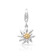 Bicolor Silber Charm rhodiniert mit Edelweiss Motiv CG-8030
