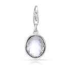 Charm aus rhodiniertem Sterlingsilber mit ovalem facettiertem Bergkristall C-8033