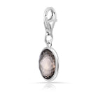 Charm aus rhodiniertem Sterlingsilber mit ovalem facettiertem Rauchquarz C-8032